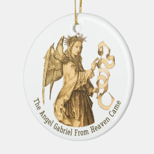 Archangel Gabrel Personalized Renaissance Art Ceramic Tree Decoration