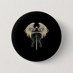Archangel Gabriel Christian Angel Catholic Warrior 6 Cm Round Badge