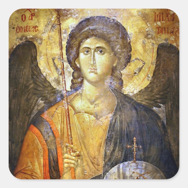 Archangel Gabriel Orthodox Christian Icon Square Sticker (Front)