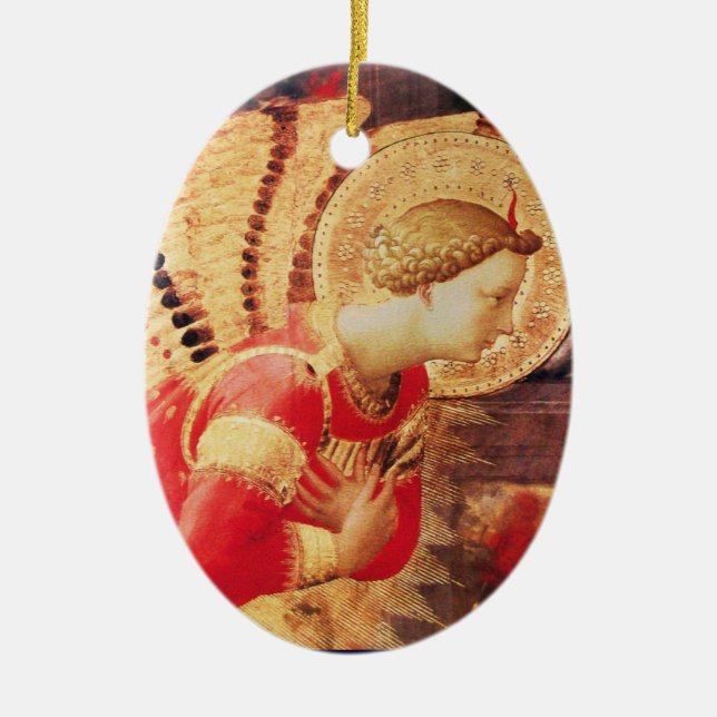 ARCHANGEL GABRIEL Ruby Gem stone Ceramic Tree Decoration (Front)