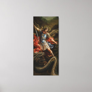 Archangel Michael and Evil Serpent Canvas Print