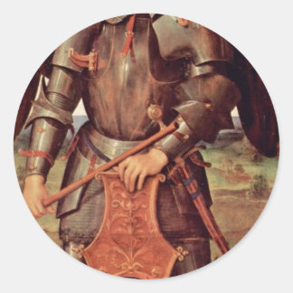 Archangel Michael By Perugino Pietro (Best Quality Classic Round Sticker