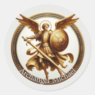 Archangel Michael Classic Round Sticker