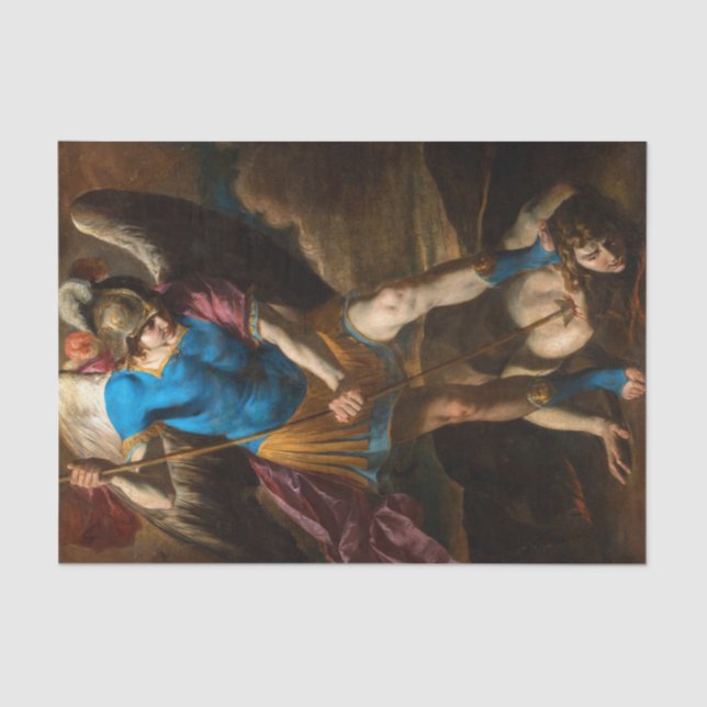 Archangel Michael fights against the Fallen Angel Tissue Paper (Front)