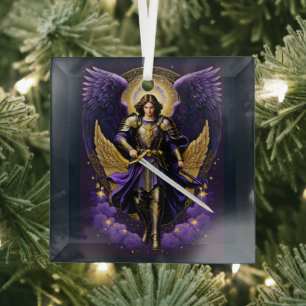 Archangel Michael Glass Tree Decoration