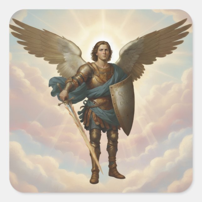 Archangel Michael Painting Angel Michael  Square Sticker (Front)
