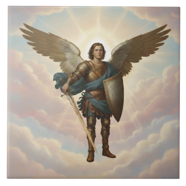 Archangel Michael Painting Angel Michael  Tile (Front)