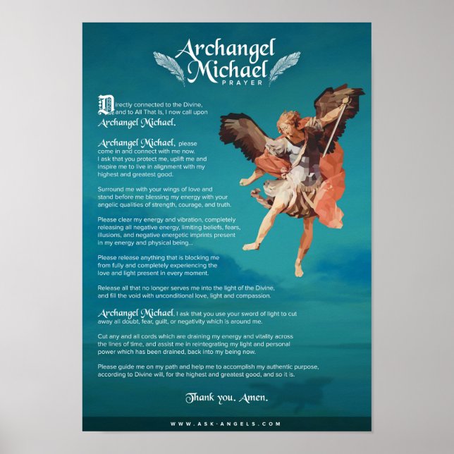 Archangel Michael Prayer Poster (Front)