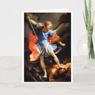 Archangel Michael tramples Satan, Guido Reni Card