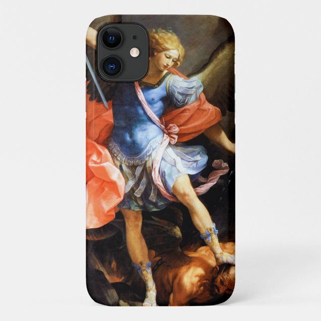 Archangel Michael tramples Satan, Guido Reni Case-Mate iPhone Case (Back)