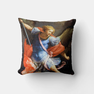 Archangel Michael tramples Satan, Guido Reni Cushion