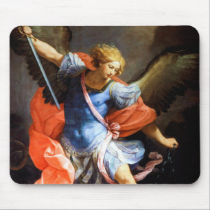 Archangel Michael tramples Satan, Guido Reni Mouse Mat