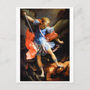 Archangel Michael tramples Satan, Guido Reni Postcard