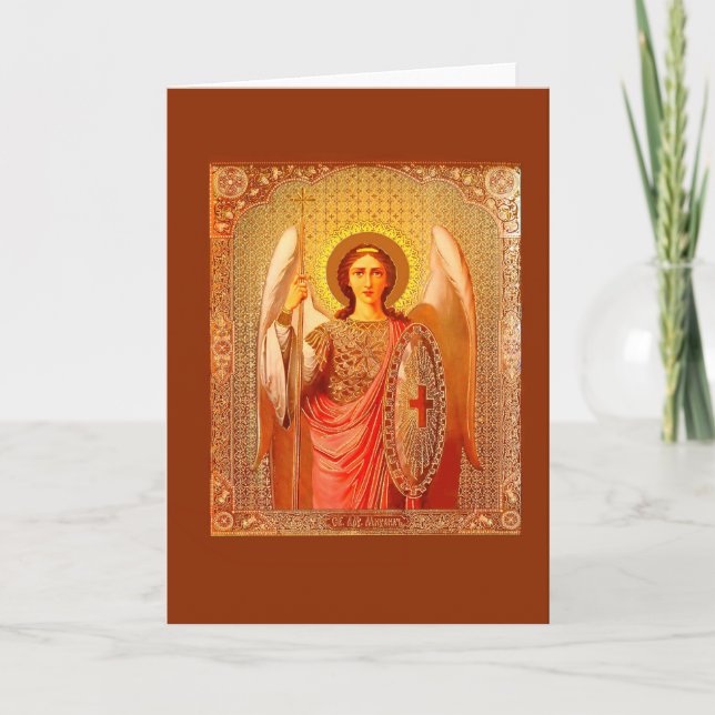 ARCHANGEL MICHAEL - VINTAGE CHRISTMAS CARD (Front)