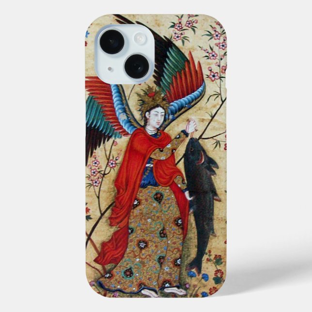 ARCHANGEL RAPHAEL AND FISH PARCHMENT Case-Mate iPhone CASE (Back)