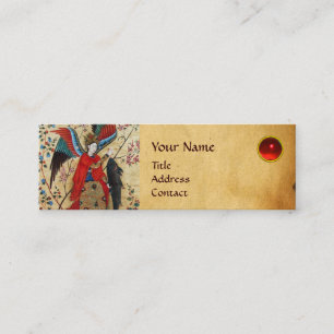ARCHANGEL RAPHAEL AND FISH PARCHMENT MONOGRAM MINI BUSINESS CARD
