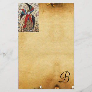 ARCHANGEL RAPHAEL AND FISH PARCHMENT MONOGRAM STATIONERY