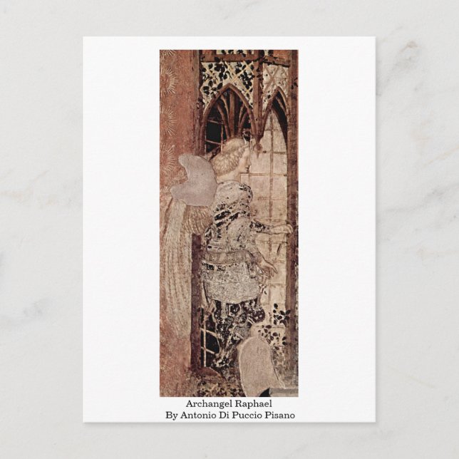 Archangel Raphael By Antonio Di Puccio Pisano Postcard (Front)