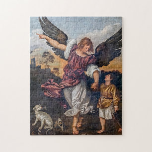 Archangel Raphael Drawing - St Raphael Jigsaw Puzzle