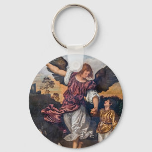 Archangel Raphael Drawing - St Raphael Key Ring