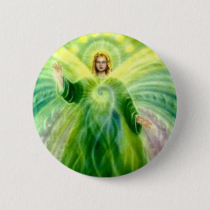 Archangel Raphael Healing Light 6 Cm Round Badge
