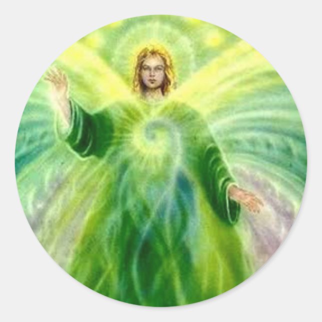 Archangel Raphael Healing Light Classic Round Sticker (Front)