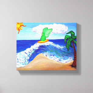 Archangel Raphael Surfing Wrapped Canvas Art
