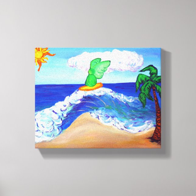 ​Archangel Raphael Surfing Wrapped Canvas Art (Front)