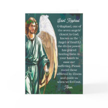 Archangel Saint Raphael Healing Angel Prayer Gift