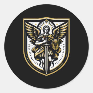 Archangel St Michael Christian Classic Round Sticker