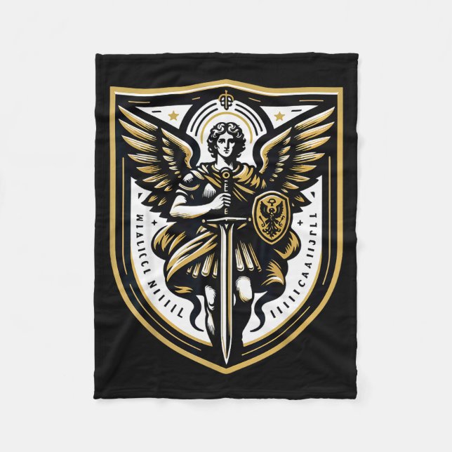Archangel St Michael Christian  Fleece Blanket (Front)