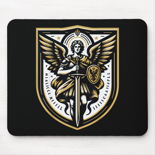 Archangel St Michael Christian  Mouse Mat (Front)