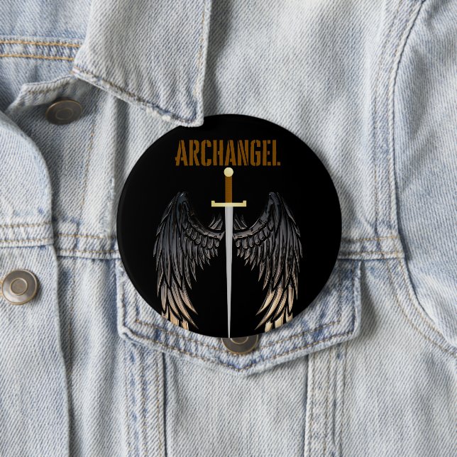 ARCHANGEL SWORD  10 CM ROUND BADGE (In Situ)
