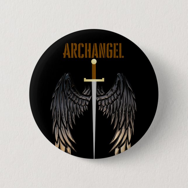 ARCHANGEL SWORD  6 CM ROUND BADGE (Front)