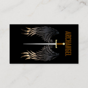 ARCHANGEL SWORD THROW PILLOW BUSINESS CARD