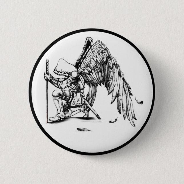 ArchAngel Warrior 6 Cm Round Badge (Front)