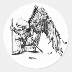 ArchAngel Warrior Classic Round Sticker