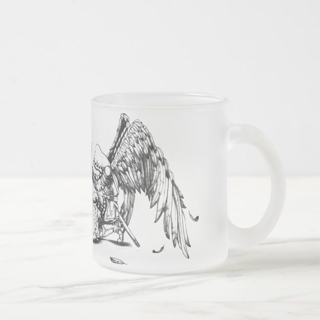 ArchAngel Warrior Frosted Glass Coffee Mug (Right)