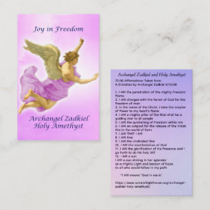 Archangel Zadkiel and Holy Amethyst Business Card