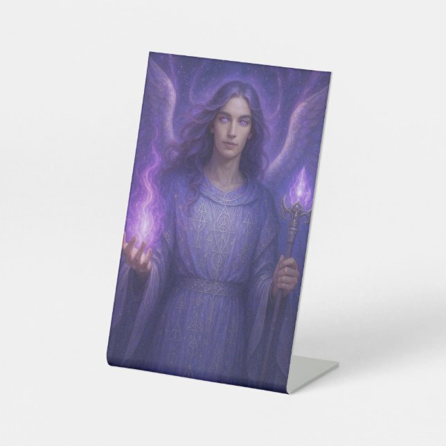 Archangel Zadkiel – Guardian of the Violet Flame Pedestal Sign (Front)