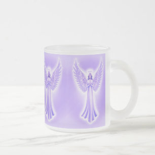 Archangel Zadkiel Purple And White Christmas  Frosted Glass Coffee Mug