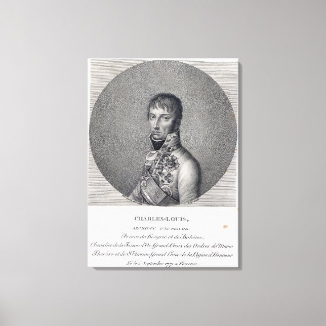 Archduke Charles of Austria Canvas Print (Front)