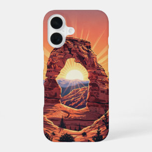 Arche Rocheuse Vintage au Soleil Déclinant iPhone 16 Case