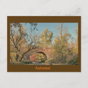 Arched Bridge Autumn Postcard