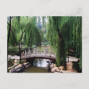 Arched Bridge in peaceful park Postcard