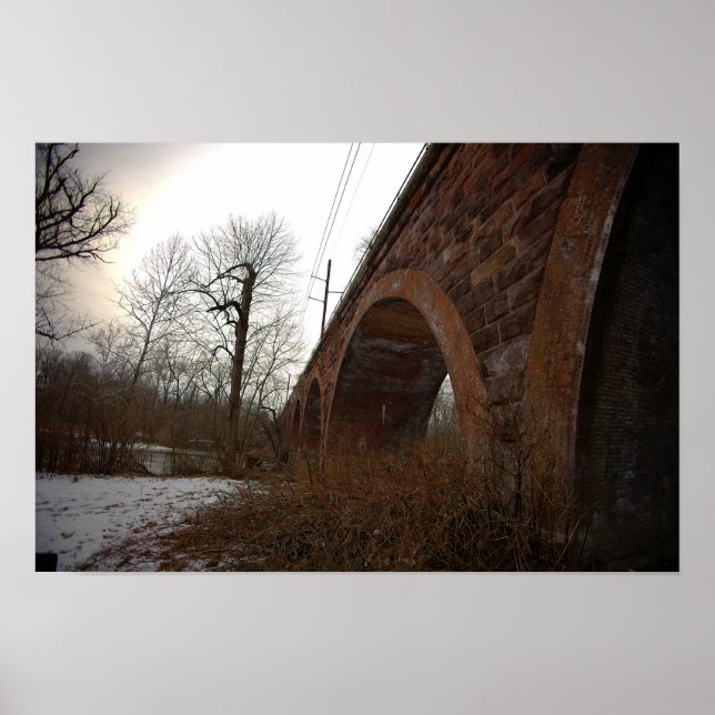 Arched Bridge in Winter Poster (Front)