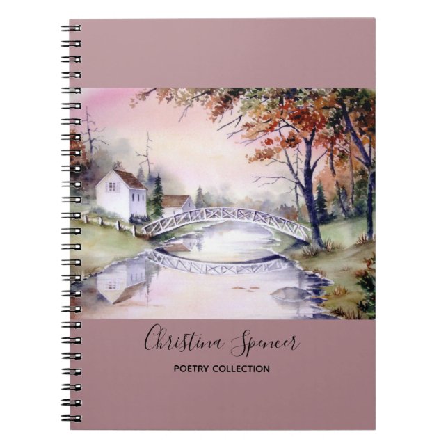 Arched Bridge Watercolor Painting Notebook (Front)