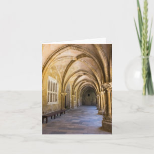 Arched Cathedral Cloister Hallway Note Card