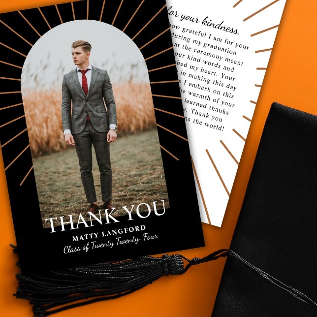 Arched Class of Graduation Photo Thank You Card (Creator Uploaded)
