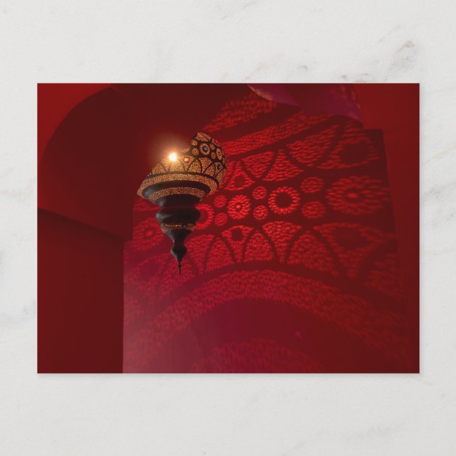 Arched entrance and illuminated lantern postcard (Front)